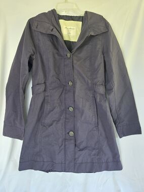 Eddie Bauer Women's Lavender Button-Front Trench Coat